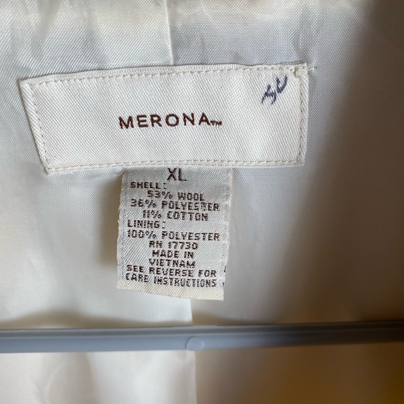 Merona XL cream / off white lines blazer coat - Picture 2 of 2